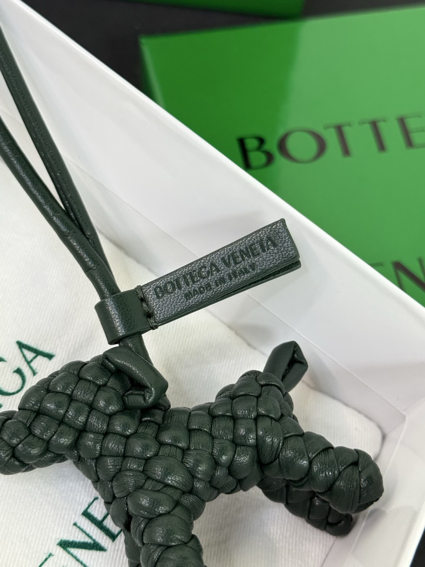 Bottega Veneta Leather Dog Charm